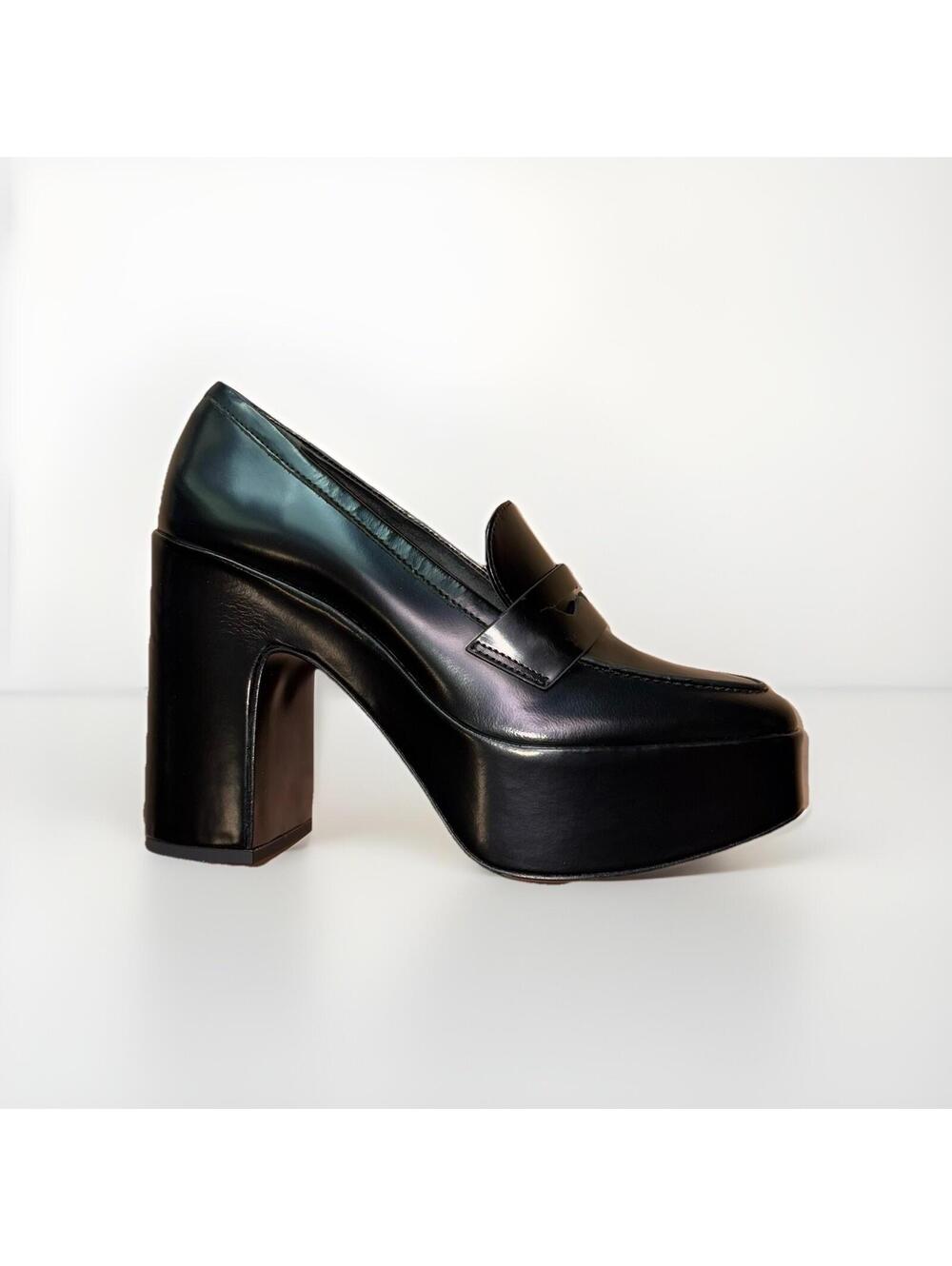 Reformation Lolita Platform Loafer Black Women’s Size 7 Chunky Heel